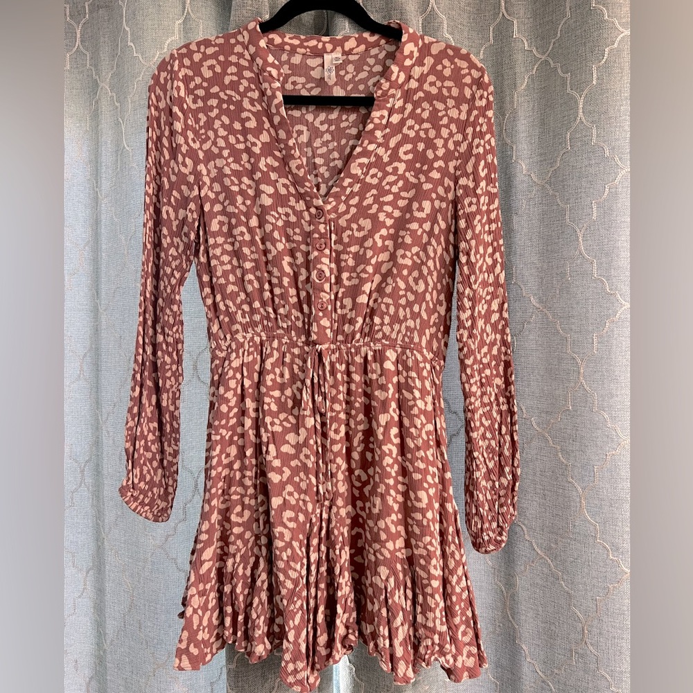 Daisies Boutique Pink Leopard Print Dress | Women’s Size M (Fits S)